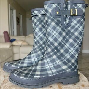Western Chief Blue Plaid Rain Boots